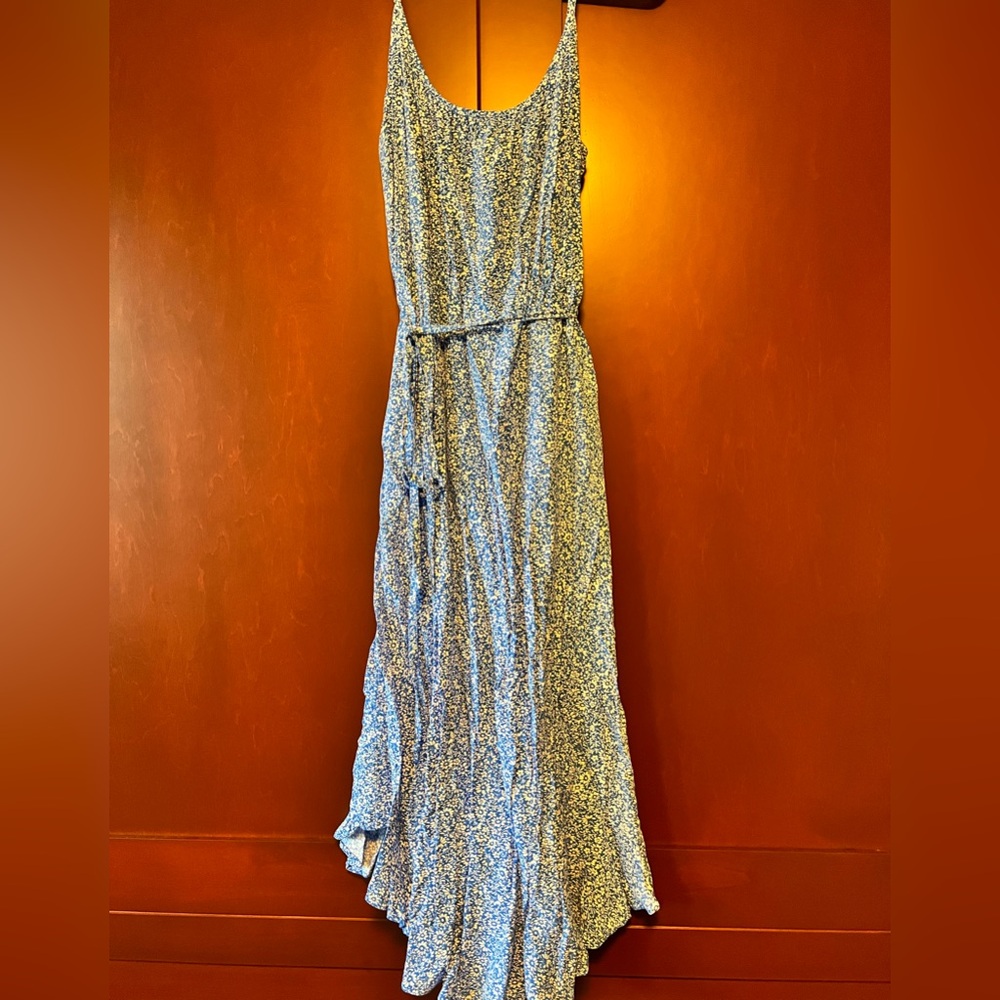 J. Crew size 12 Ruffle Midi Dress with Curved Hem